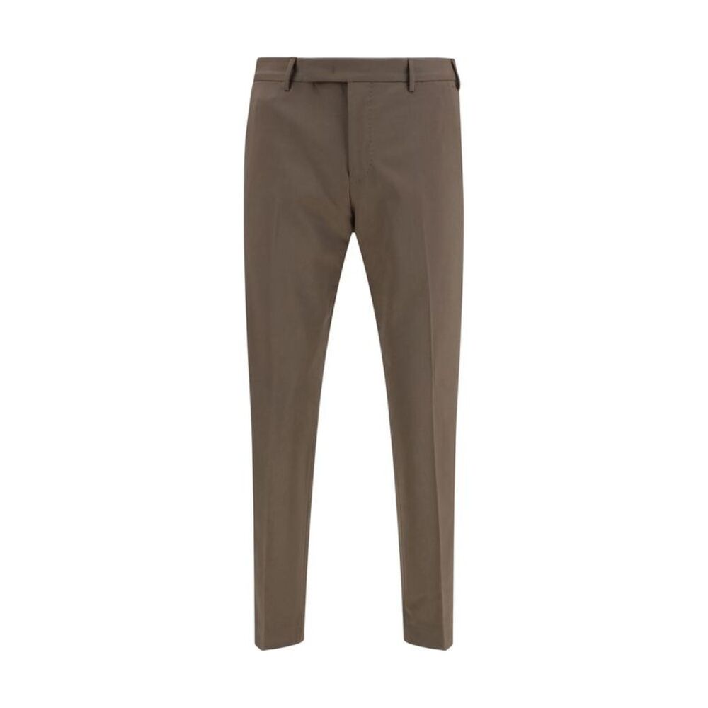 PT Torino Brown Wool Oves Aries Dress Men's Pants